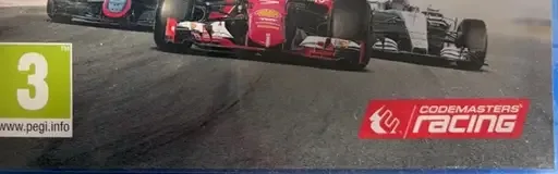 F1 2015, the PEGI square on its front