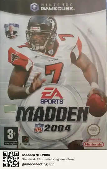 Madden NFL 2004 Nintendo GameCube, United Kingdom box front
