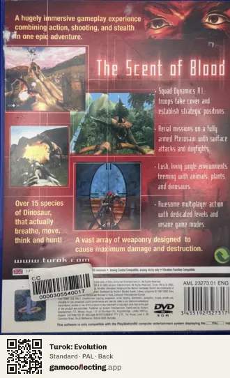 Turok: Evolution PlayStation 2, PAL box back
