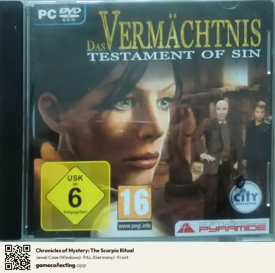 Chronicles of Mystery: The Scorpio Ritual Computer, Germany box front