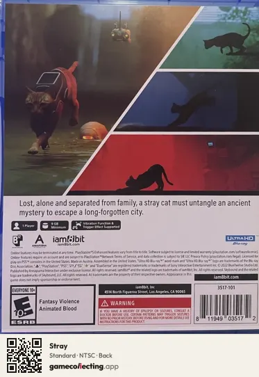 Stray PlayStation 5, NTSC box back