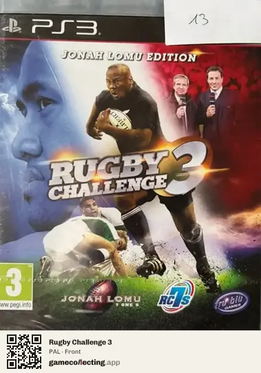 Rugby Challenge 3 PlayStation 3, PAL box front