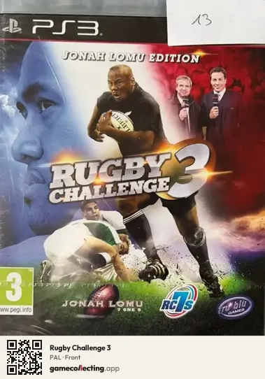 Rugby Challenge 3 PlayStation 3, PAL box front