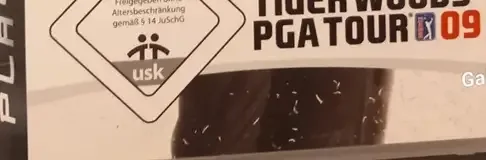 Tiger Woods PGA Tour 09, the USK square on its front