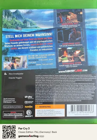 Far Cry 3 Xbox One, Germany box back