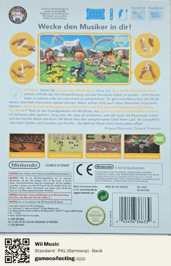 Wii Music Nintendo Wii, Germany box back