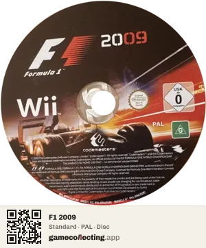 F1 2009 Nintendo Wii, PAL disc