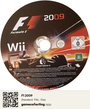 F1 2009 Nintendo Wii, PAL disc