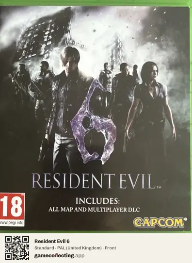 Resident Evil 6 Xbox One, United Kingdom box front