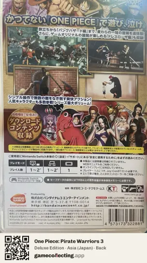 One Piece: Pirate Warriors 3 Nintendo Switch, Asia box back