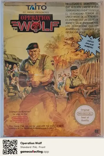 Operation Wolf Nintendo Entertainment System, PAL box front