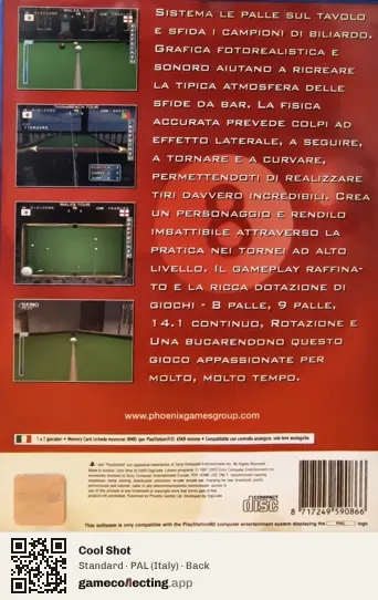 Cool Shot PlayStation 2, Italy box back