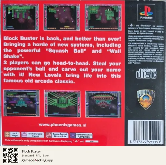 Block Buster PlayStation, PAL box back