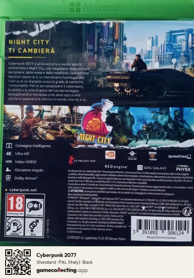 Cyberpunk 2077 Xbox One, Italy box back