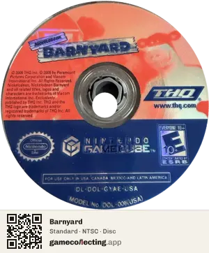 Barnyard Nintendo GameCube, NTSC disc