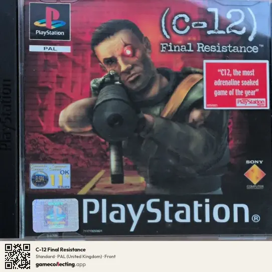 C-12 Final Resistance PlayStation, United Kingdom box front