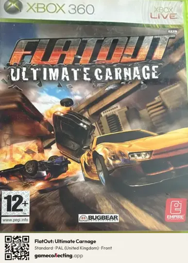 FlatOut: Ultimate Carnage Xbox 360, United Kingdom box front