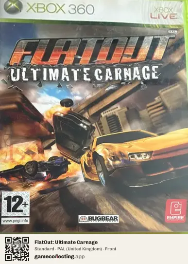 FlatOut: Ultimate Carnage Xbox 360, United Kingdom box front