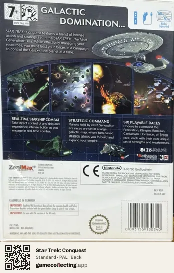 Star Trek: Conquest Nintendo Wii, PAL box back