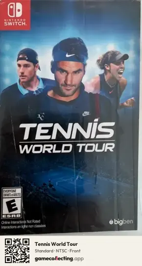 Tennis World Tour Nintendo Switch, NTSC box front