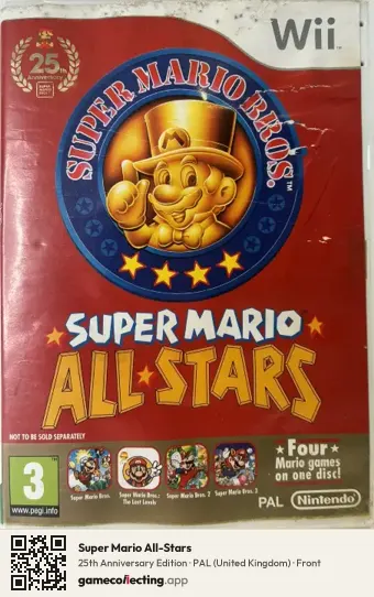 Super Mario All-Stars Nintendo Wii, United Kingdom box front