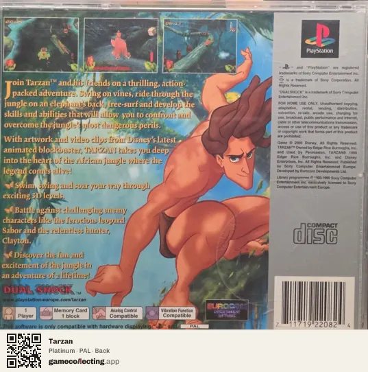 Tarzan PlayStation, PAL box back