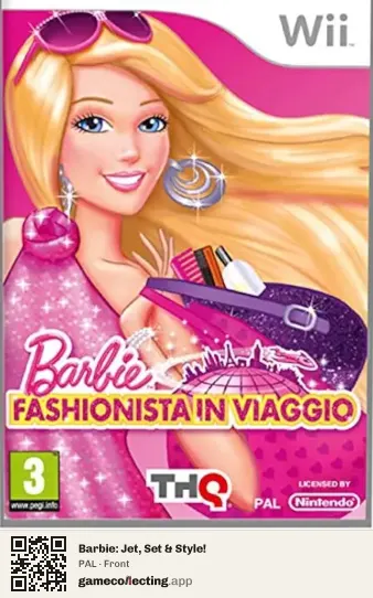 Barbie: Jet, Set & Style! Nintendo Wii, PAL box front