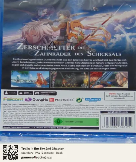 Trails in the Sky 2nd Chapter PlayStation 5, Germany box back