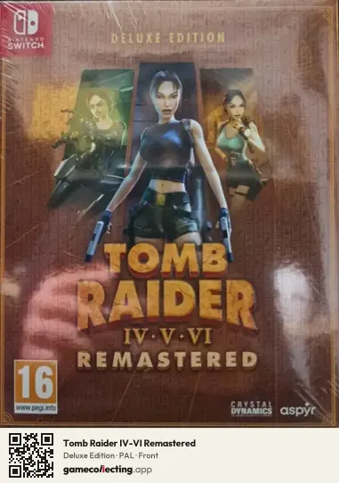 Tomb Raider IV-VI Remastered Nintendo Switch, PAL box front