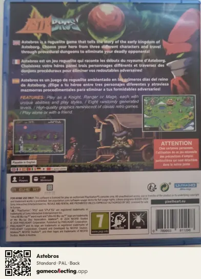 Astebros PlayStation 5, PAL box back