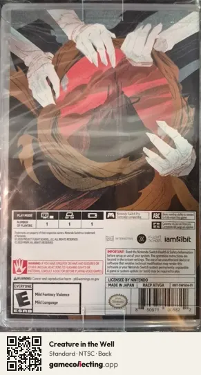 Creature in the Well Nintendo Switch, NTSC box back