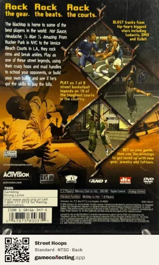 Street Hoops Xbox, NTSC box back