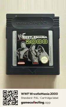 WWF WrestleMania 2000 Game Boy Color, PAL cartridge label