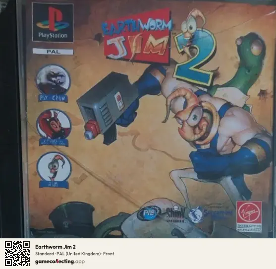 Earthworm Jim 2 PlayStation, United Kingdom box front