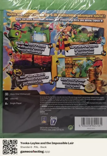 Yooka-Laylee and the Impossible Lair Xbox One, PAL box back