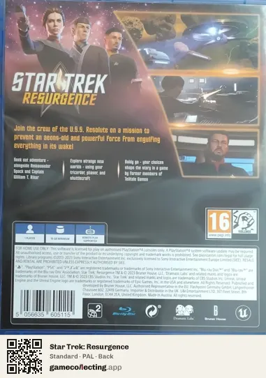Star Trek: Resurgence PlayStation 4, PAL box back
