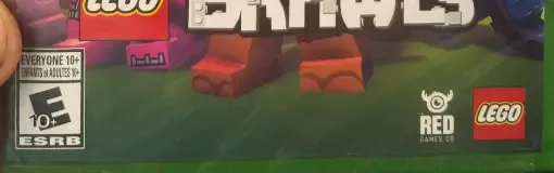 LEGO Brawls, the ESRB box on its front