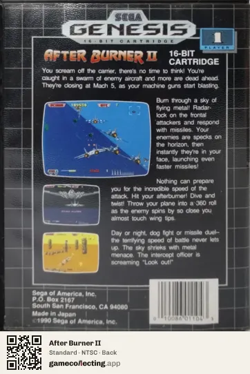 After Burner II Sega Mega Drive / Genesis, NTSC box back