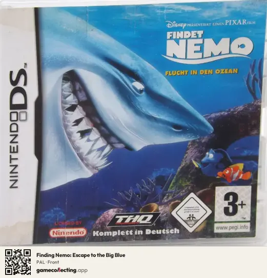 Finding Nemo: Escape to the Big Blue Nintendo DS, PAL box front