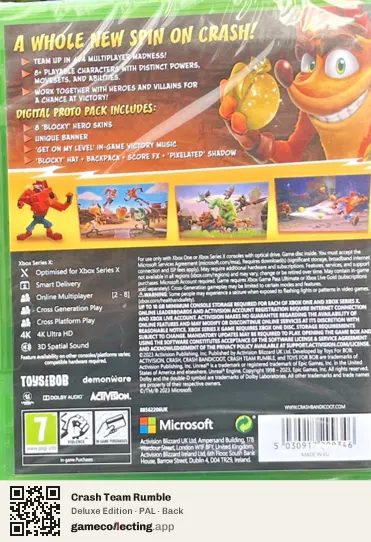 Crash Team Rumble Xbox Series X, PAL box back