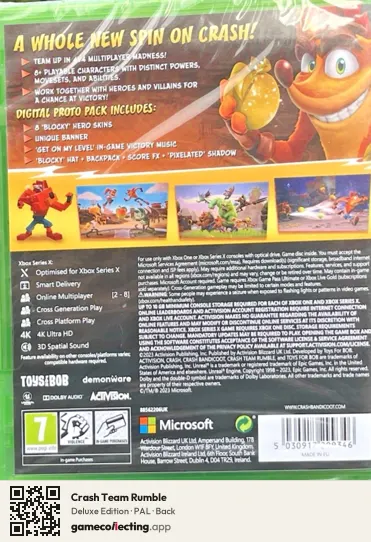 Crash Team Rumble Xbox Series X, PAL box back