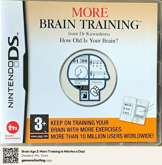 Brain Age 2: More Training in Minutes a Day! Nintendo DS, PAL box front