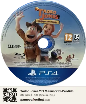 Tadeo Jones Y El Manuscrito Perdido PlayStation 4, PAL disc