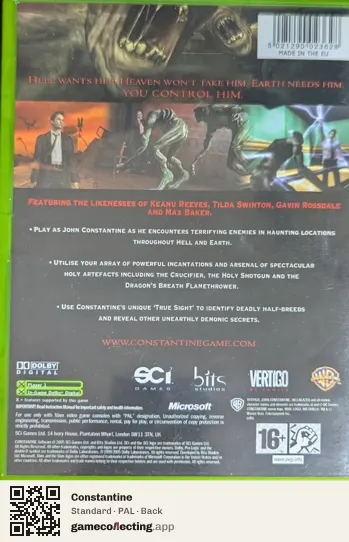 Constantine Xbox, PAL box back