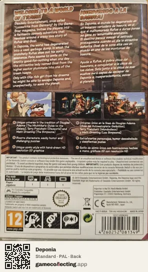 Deponia Nintendo Switch, PAL box back