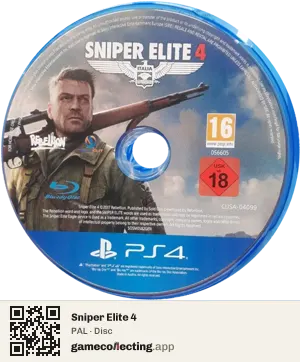 Sniper Elite 4 PlayStation 4, PAL disc