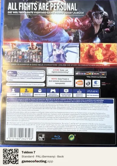 Tekken 7 PlayStation 4, Germany box back