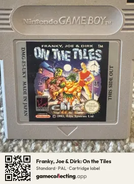 Franky, Joe & Dirk: On the Tiles Game Boy, PAL cartridge label