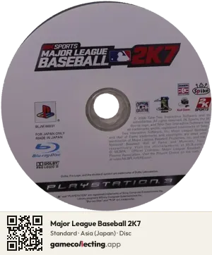 Major League Baseball 2K7 PlayStation 3, Asia disc
