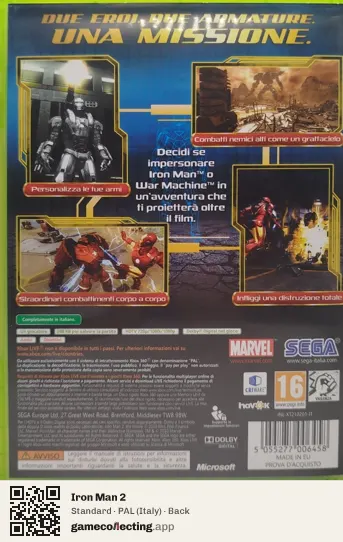 Iron Man 2 Xbox 360, Italy box back